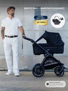 Barnvagnspaket Emmaljunga Sento Pro Urban Black inkl. Emmaljunga Go Beyond2 & adapters Barnvagnspaket