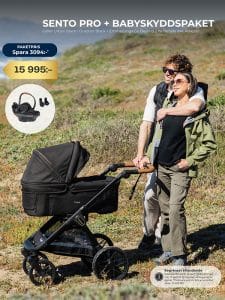 Barnvagnspaket Emmaljunga Sento Pro Outdoor Black inkl. Emmaljunga Go Beyond2 & adapters Barnvagnspaket