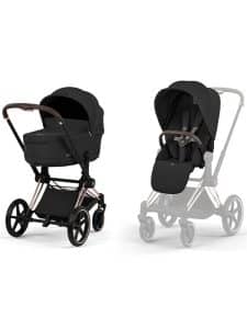 Cybex Priam Duovagn Sepia Black Rosegold Chassi Cybex barnvagn