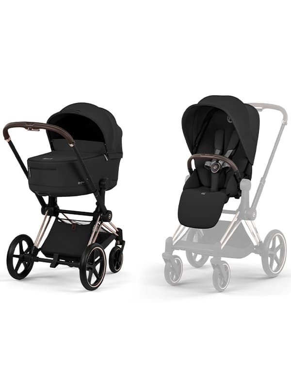 Cybex Priam Duovagn Sepia Black Rosegold Chassi Cybex Priam Duovagn Sepia Black Rosegold Chassi